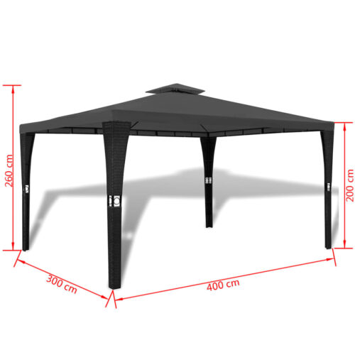 Poly Rattan Gazebo with Dark Grey Roof 3 x 4 m - Image 7