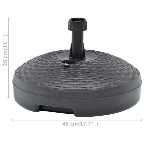 Umbrella Base Sand/Water Filled 20 L Anthracite Plastic Rattan - Image 6