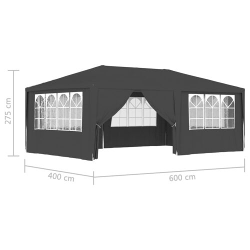 Professional Party Tent with Side Walls 4x6m Anthracite 90 g/m - Image 9