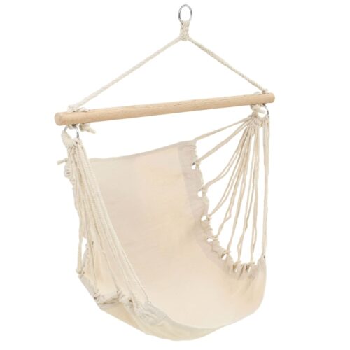 Fabric Cream Hammock Garden Patio Beach Camping Hanging Swing Chair