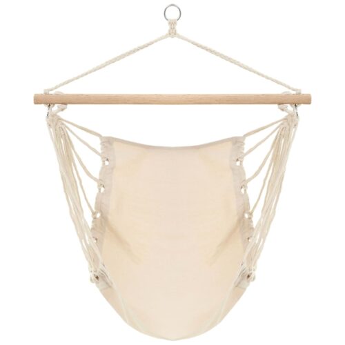 Fabric Cream Hammock Garden Patio Beach Camping Hanging Swing Chair - Image 2