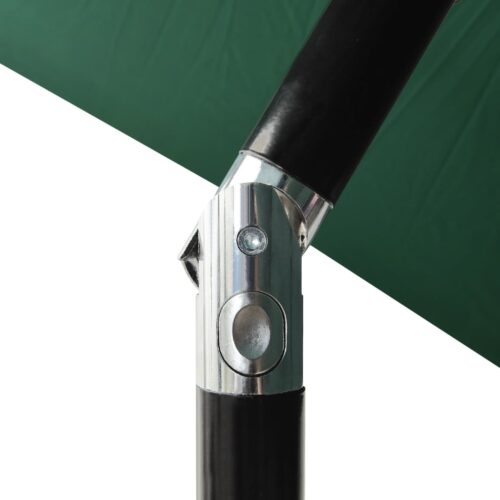 Parasol with LEDs Steel Pole Green 2x3 m - Image 7