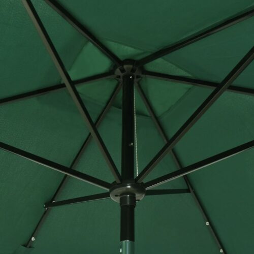 Parasol with LEDs Steel Pole Green 2x3 m - Image 9