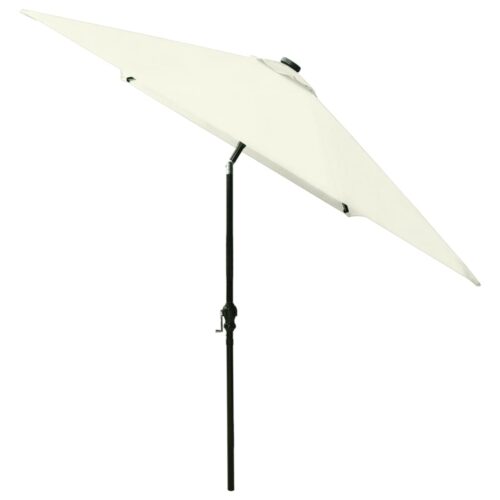 Parasol with LEDs Steel Pole Sand 2x3 m - Image 5