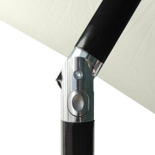 Parasol with LEDs Steel Pole Sand 2x3 m - Image 9