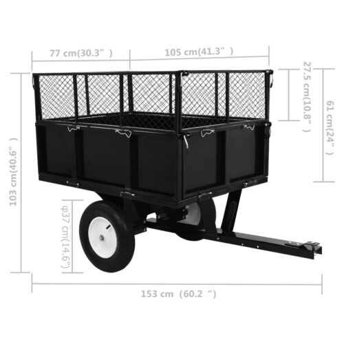 Tipping Trailer for Lawn Mower 300 kg Load - Image 10
