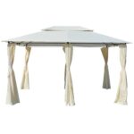 Garden Marquee with Curtains 4x3m White