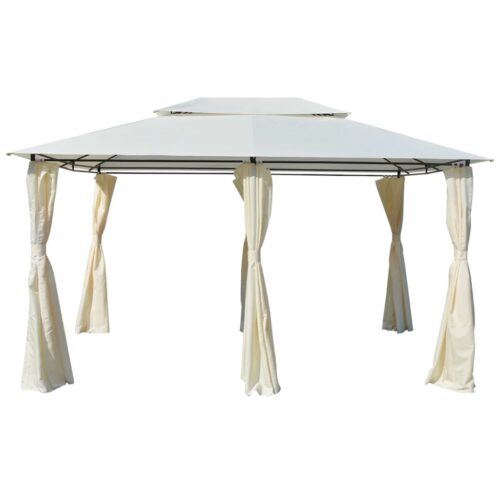 Garden Marquee with Curtains 4x3m White
