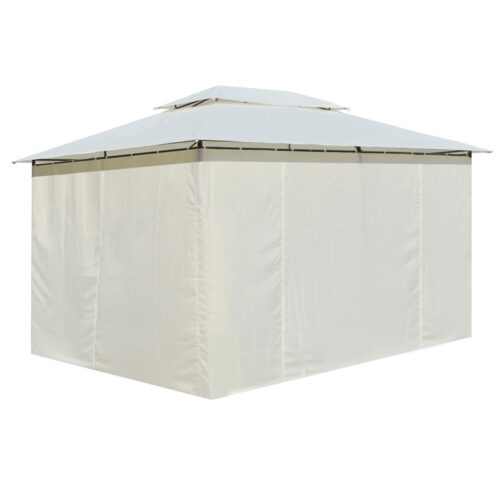 Garden Marquee with Curtains 4x3m White - Image 3