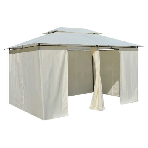 Garden Marquee with Curtains 4x3m White - Image 4