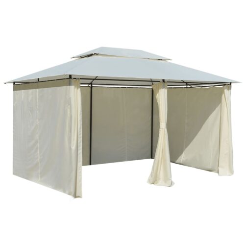 Garden Marquee with Curtains 4x3m White - Image 5