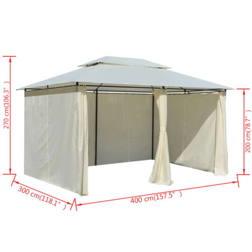 Garden Marquee with Curtains 4x3m White - Image 8