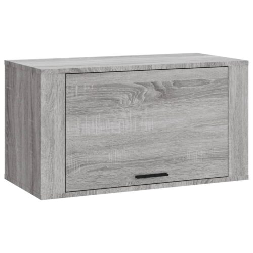 Wall-Mount Shoe Cabinet Grey Sonoma 70x35x38cm Solid Wood Pine - Image 2
