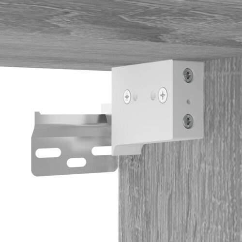 Wall-Mount Shoe Cabinet Grey Sonoma 70x35x38cm Solid Wood Pine - Image 7