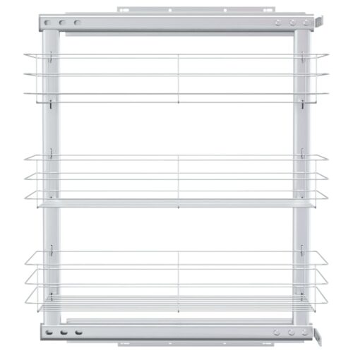 vidaXL 3-Tier Pull-out Kitchen Wire Basket Silver 47x25x56 cm - Image 4