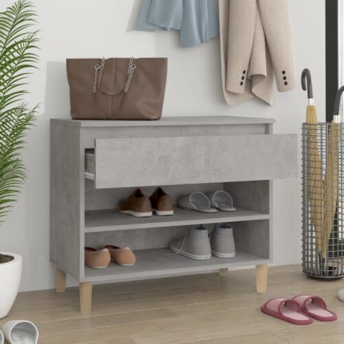 Shoe Cabinet Concrete Grey 70x36x60cm Engineered Wood - Image 3