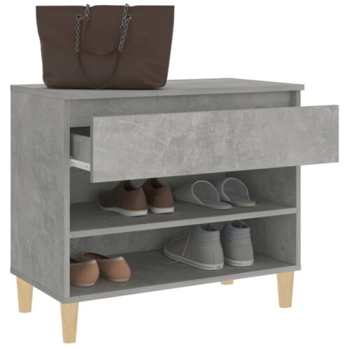 Shoe Cabinet Concrete Grey 70x36x60cm Engineered Wood - Image 5