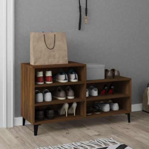 Shoe Cabinet Brown Oak 102x36x60cm Engineered Wood