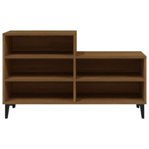 Shoe Cabinet Brown Oak 102x36x60cm Engineered Wood - Image 3