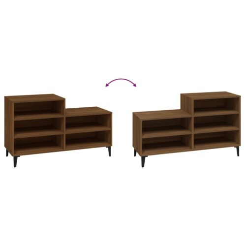 Shoe Cabinet Brown Oak 102x36x60cm Engineered Wood - Image 5