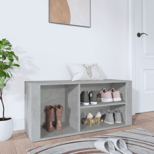 Shoe Cabinet Concrete Grey 100x35x45cm Engineered Wood