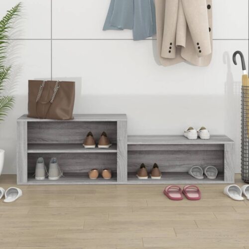 Shoe Cabinet Grey Sonoma 150x35x45cm Engineered Wood - Image 3