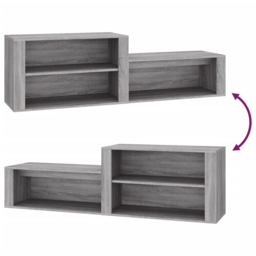 Shoe Cabinet Grey Sonoma 150x35x45cm Engineered Wood - Image 7