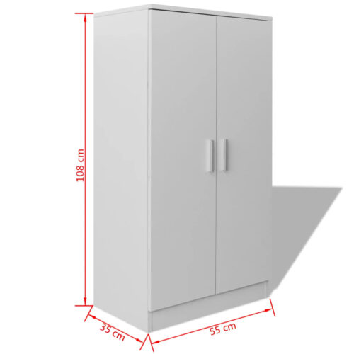 Shoe Cabinet 7 Shelves White - Image 7