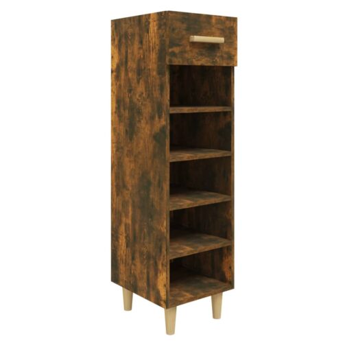 Shoe Cabinet Smoked Oak 30x35x105cm Engineered Wood - Image 2