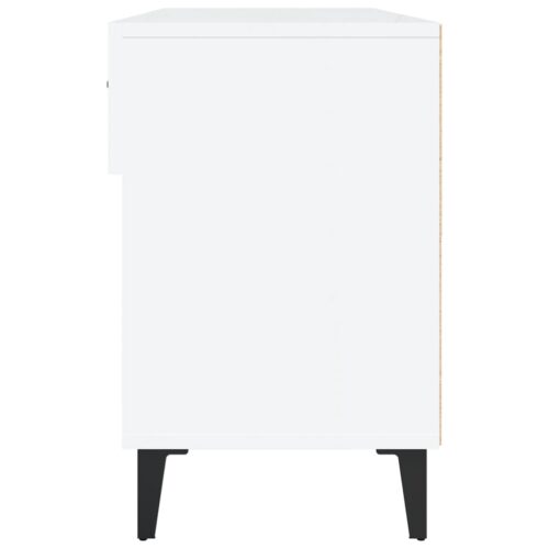 Shoe Cabinet High Gloss White 102x35x55cm Engineered Wood - Image 7