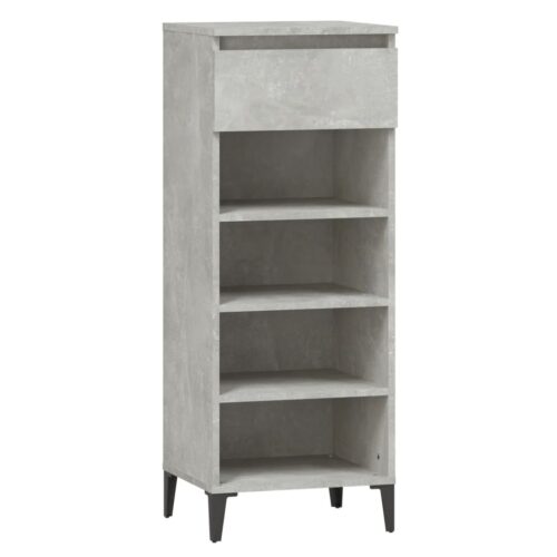 Shoe Rack Concrete Grey 40x36x105cm Engineered Wood - Image 2