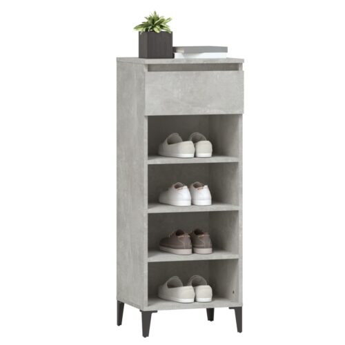 Shoe Rack Concrete Grey 40x36x105cm Engineered Wood - Image 4
