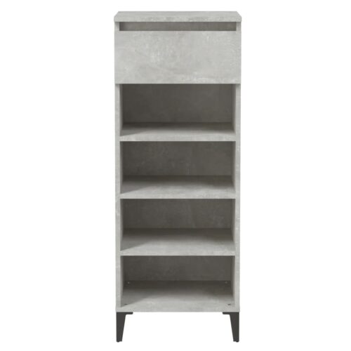 Shoe Rack Concrete Grey 40x36x105cm Engineered Wood - Image 5