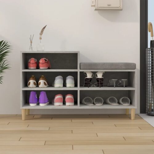 Shoe Cabinet Concrete Grey 102x36x60cm Engineered Wood - Image 3
