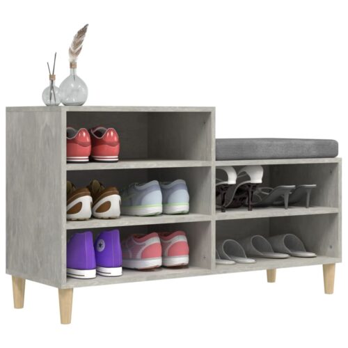 Shoe Cabinet Concrete Grey 102x36x60cm Engineered Wood - Image 4