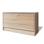 Shoe Storage Bench Oak 80x24x45cm