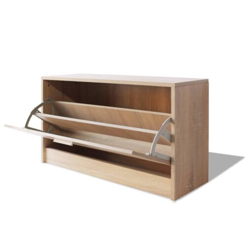 Shoe Storage Bench Oak 80x24x45cm - Image 4