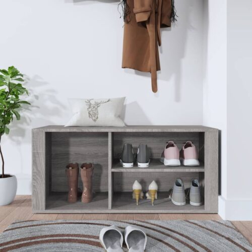 Shoe Cabinet Grey Sonoma 100x35x45cm Engineered Wood - Image 3