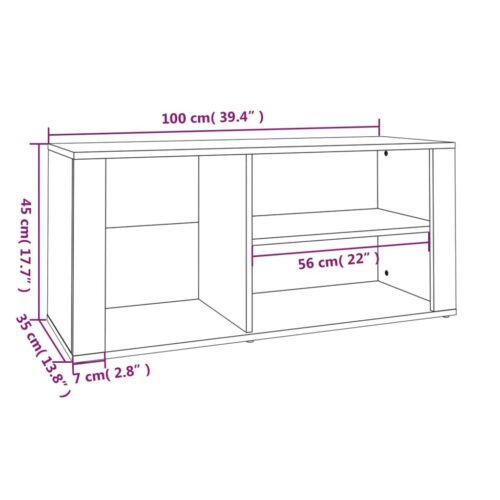Shoe Cabinet Grey Sonoma 100x35x45cm Engineered Wood - Image 8
