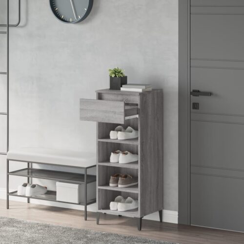 Shoe Rack Grey Sonoma 40x36x105cm Engineered Wood - Image 3