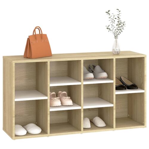 Shoe Bench White Sonoma Oak 103x30x54.5cm Engineered Wood - Image 3