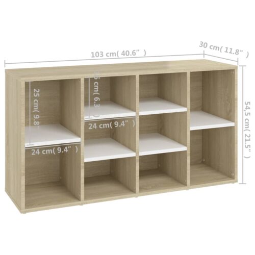 Shoe Bench White Sonoma Oak 103x30x54.5cm Engineered Wood - Image 7