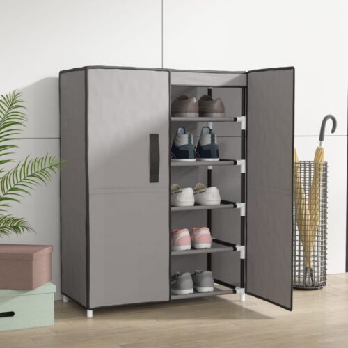 Shoe Cabinet Grey 60x28x90cm Fabric