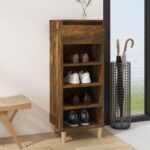 Shoe Cabinet Smoked Oak 40x36x105cm Engineered Wood