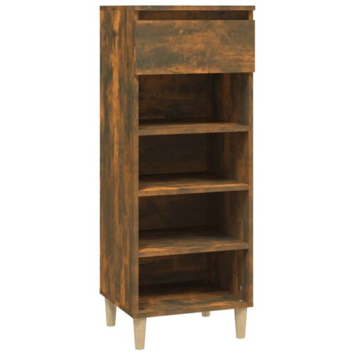 Shoe Cabinet Smoked Oak 40x36x105cm Engineered Wood - Image 2