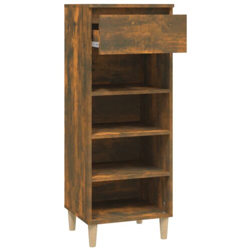 Shoe Cabinet Smoked Oak 40x36x105cm Engineered Wood - Image 4