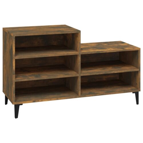 Shoe Cabinet Smoked Oak 102x36x60cm Engineered Wood - Image 2