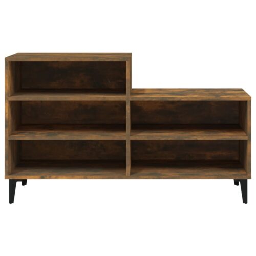 Shoe Cabinet Smoked Oak 102x36x60cm Engineered Wood - Image 3