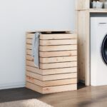 Laundry Basket 44x44x66cm Solid Wood Pine