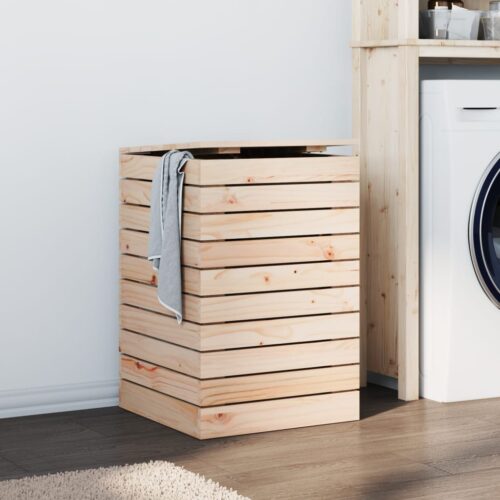 Laundry Basket 44x44x66cm Solid Wood Pine